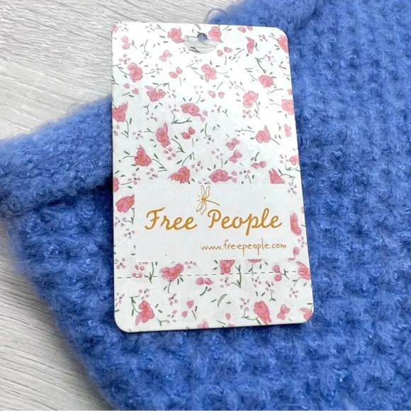 FREE PEOPLE ❄️ Dreamland‎ Blue Waffle Knit Beanie • NWT - Picture 7 of 7